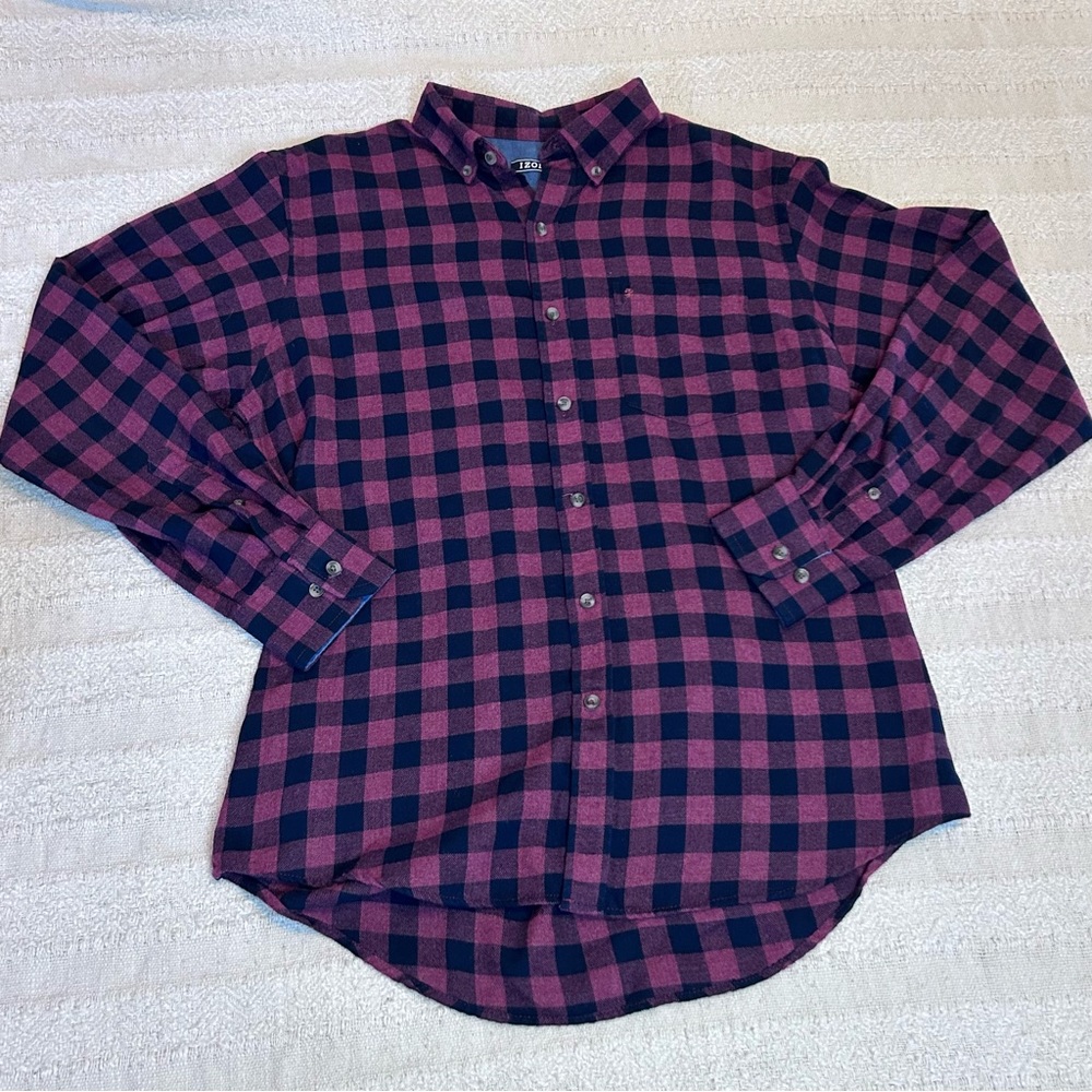 Izod Men’s Dress Shirt‎  Medium Flannel